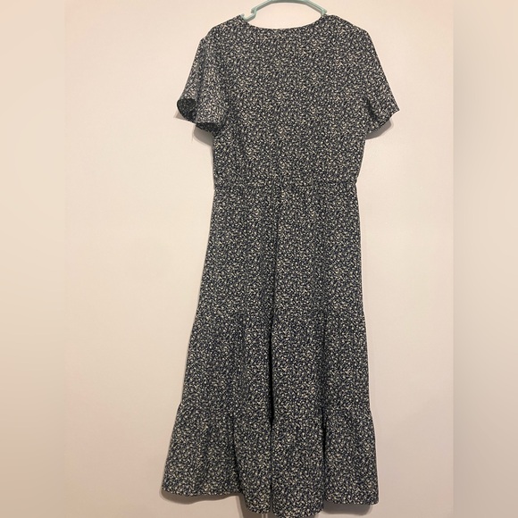 Blue Floral Midi Dress - Picture 4 of 4